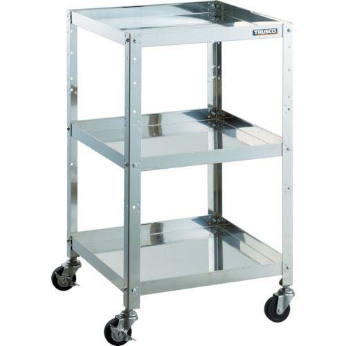 TRUSCO ステンレスワゴン クリーンラビット 75φ導電車SUS金具 750×500×H880 ...