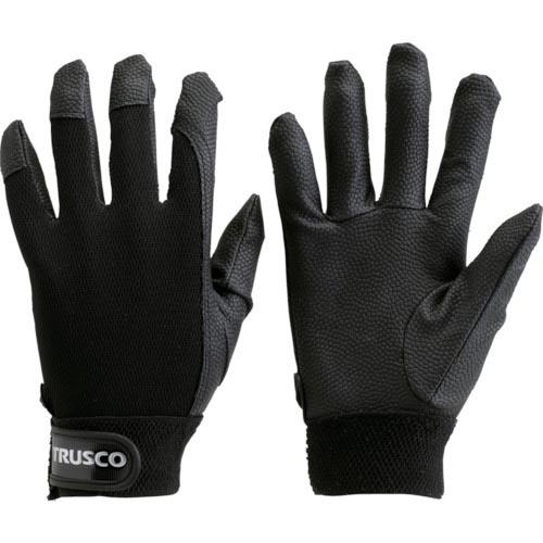 TRUSCO PU厚手手袋エンボス加工 ブラック S ( TPUG-B-S )