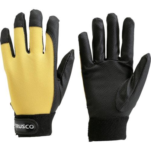 TRUSCO PU厚手手袋エンボス加工 イエロー S ( TPUG-Y-S )