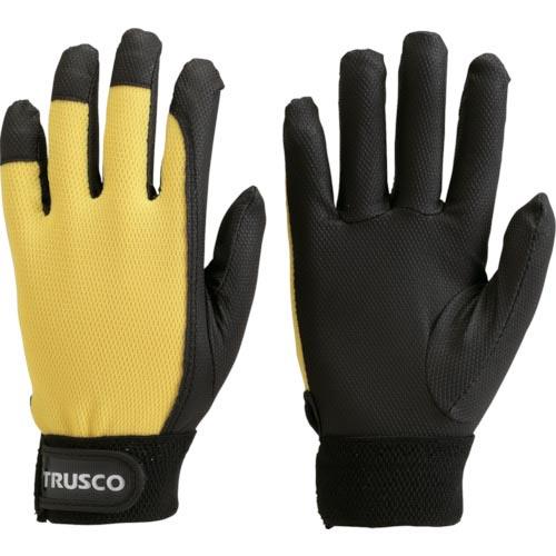 TRUSCO PU薄手手袋エンボス加工 イエロー S ( TPUM-Y-S )