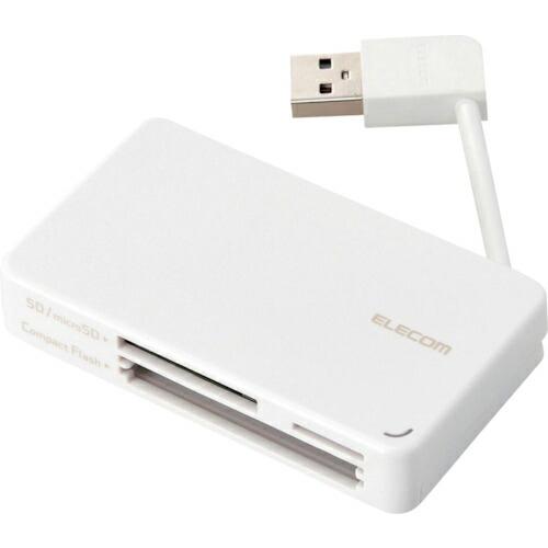ELECOM メモリリーダライタ ケーブル収納タイプ USB2.0対応 SD+microSD+CF対...