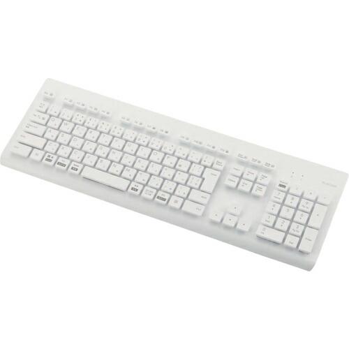 ELECOM キーボード Bluetooth ワイヤレス メンブレン式 フルサイズ 洗える 抗菌 ホ...