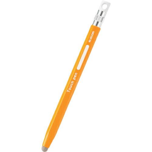 ELECOM タッチペン 六角鉛筆型 ストラップホール付 導電繊維 ペン先交換可能 イエロー ( P...