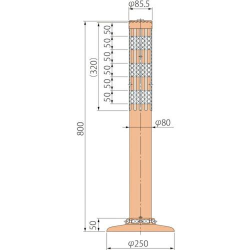 グリーンクロス ポストコーン腰みの付防塵PATK-80-250-R ( 6300029573 ) (...