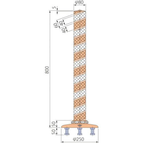 グリーンクロス ポストコーン全面反射LBTR-80-250-R ( 6300029553 ) (株)...