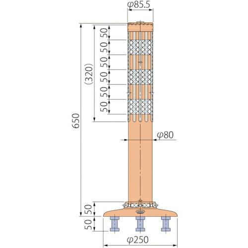 グリーンクロス ポストコーン腰みの付防塵PBTK-65-250-R ( 6300029575 ) (...