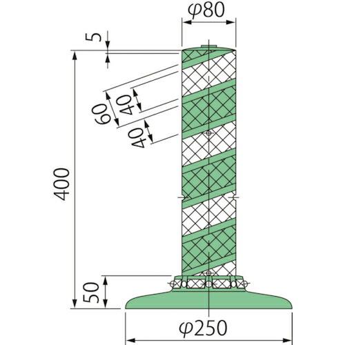 グリーンクロス ポストコーン全面反射LATR-40-250-M ( 6300029559 ) (株)...