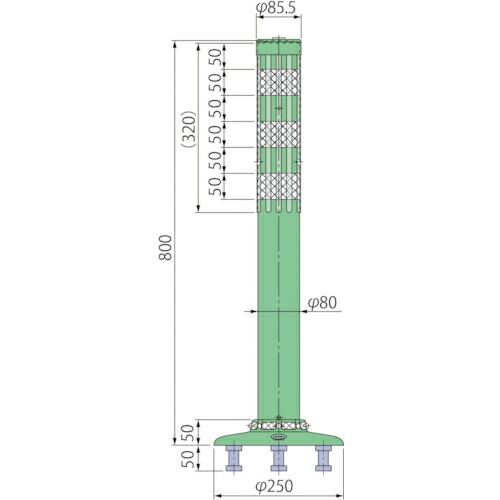 グリーンクロス ポストコーン腰みの付防塵PBTK-80-250-M ( 6300029585 ) (...