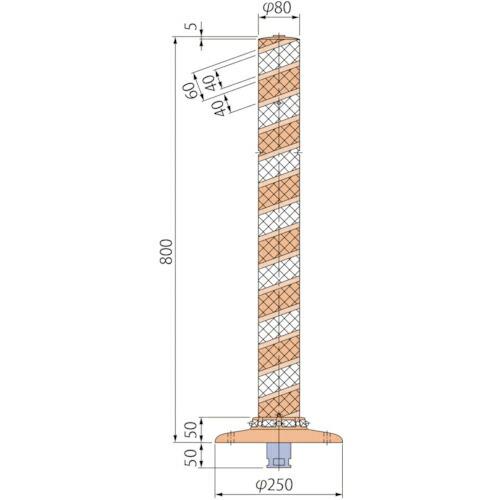 グリーンクロス ポストコーン全面反射LCTR-80-250-R ( 6300029557 ) (株)...