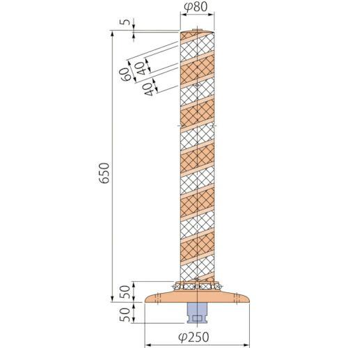 グリーンクロス ポストコーン全面反射LCTR-65-250-R ( 6300029556 ) (株)...