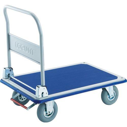 TRUSCO プレス製台車 ドンキーカート 915X615 空気入タイヤ ピン式固定車ストッパー付 ...