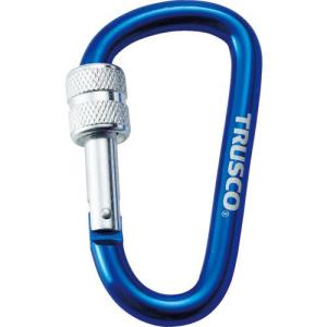 TRUSCO ネジロック付カラビナ 線径8mmx79mm ブルー ( TKNNL880BL ) トラスコ中山(株)｜orangetool
