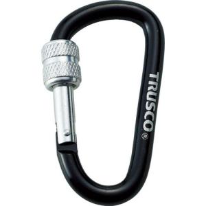 TRUSCO ネジロック付カラビナ 線径8mmx79mm ブラック ( TKNNL880BK ) トラスコ中山(株)｜orangetool