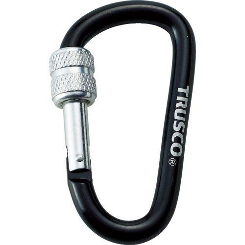 TRUSCO ネジロック付カラビナ 線径8mmx79mm ブラック ( TKNNL880BK ) ト...