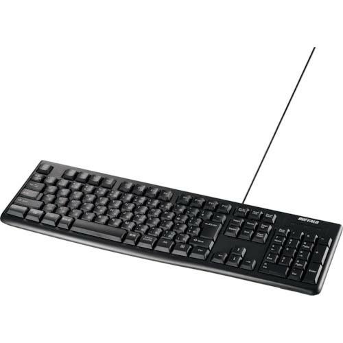 BUFFALO USB接続 有線スタンダードキーボード ロングケーブル ブラック ( BSKBU10...