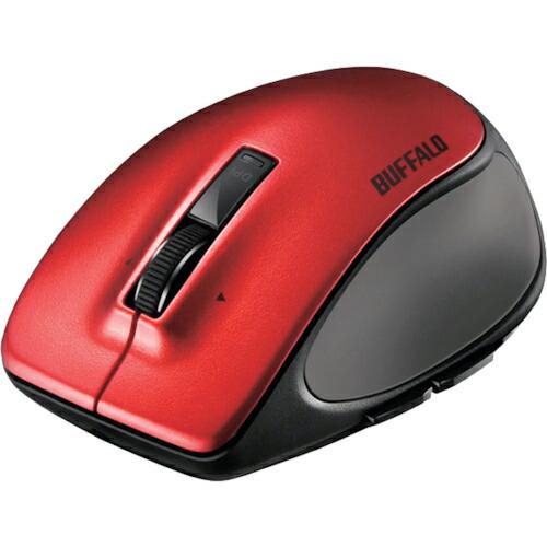 BAFFALO Bluetooth BlueLED プレミアムフィットマウス Sサイズ レッド ( ...