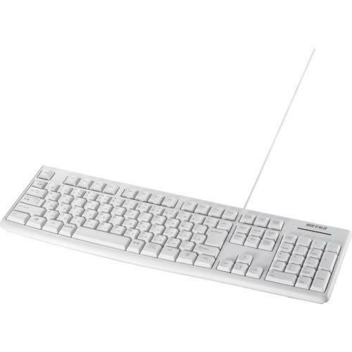BUFFALO USB接続 有線スタンダードキーボード ホワイト ( BSKBU100WH ) (株...