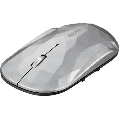 BAFFALO 薄型 5ボタン Bluetooth BlueLEDマウス ジオメトリー シルバー (...