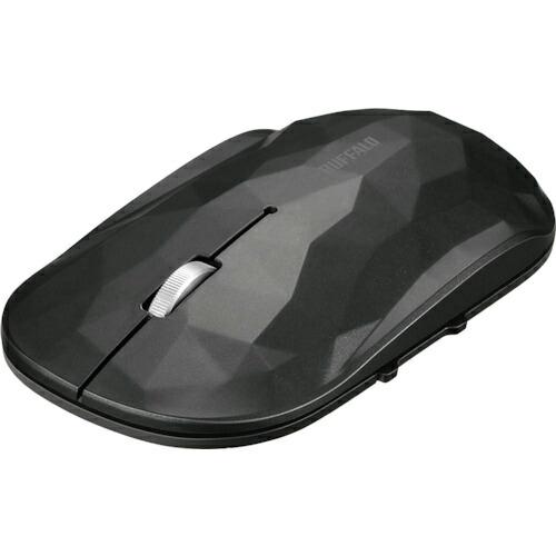 BAFFALO 薄型 5ボタン Bluetooth BlueLEDマウス ジオメトリー ブラック (...