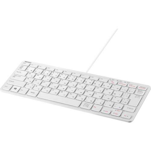 BUFFALO USB接続 有線コンパクトキーボード ホワイト ( BSKBU300WH ) (株)...
