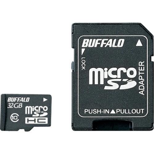 BAFFALO Class10 microSDHCカード SD変換アダプター付 32GB ( RMS...