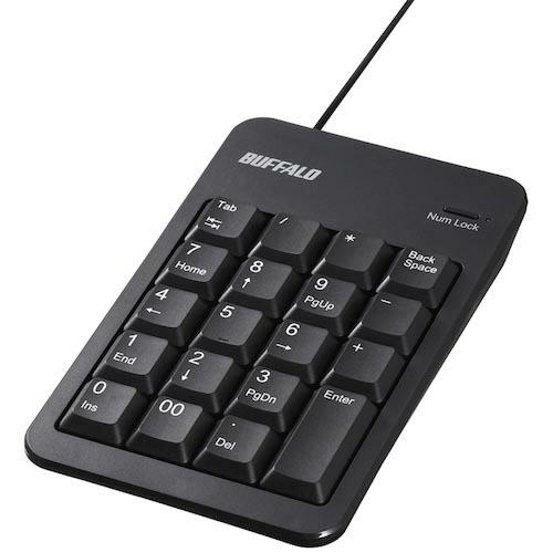 BAFFALO 有線テンキーボード Tabキー付き 簡易パッケージモデル ブラック ( BSTK10...