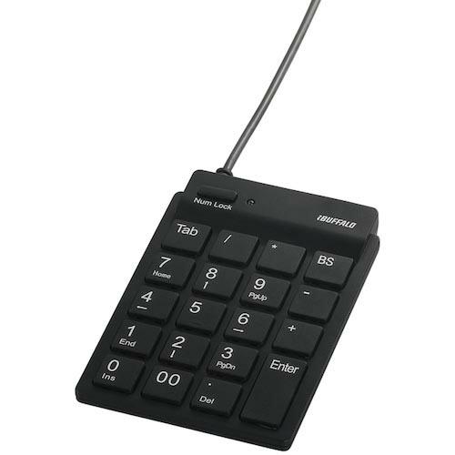 BAFFALO スリムテンキーボード Tabキー付き ブラック ( BSTK11BK )