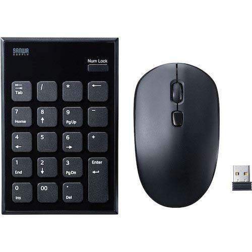 【SALE価格】SANWA 静音ワイヤレステンキーマウスセット ( NT-WL23SETBK ) サ...