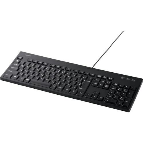 BAFFALO USB接続 有線スタンダードキーボード 丸洗い対応モデル ブラック ( BSKBU1...