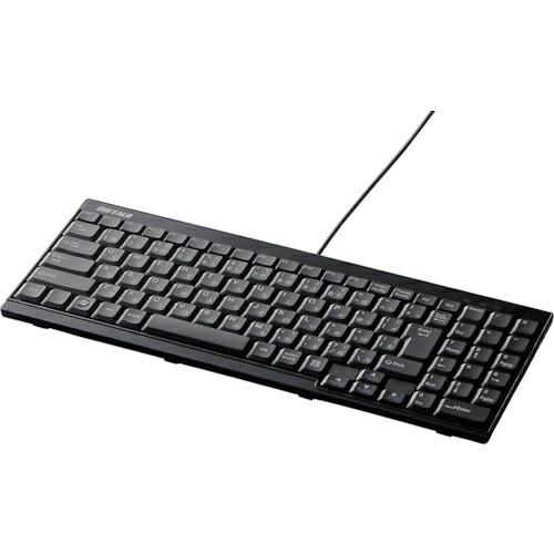 BAFFALO USB接続 有線スリムキーボード ブラック ( BSKBU14BK ) (株)バッフ...