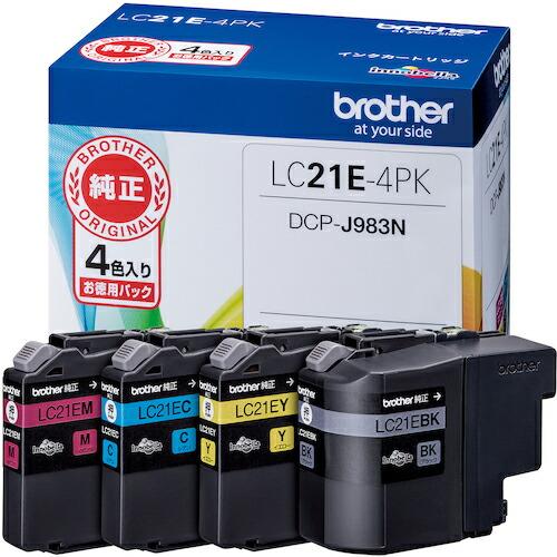 brother インクカートリッジ 4色パック ( LC21E-4PK ) ブラザー工業(株) (メ...