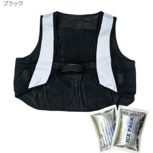 岡潮 総メッシュクールベスト (保冷剤付) 黒メッシュ×銀反射材  ( OK5906 )｜orangetool