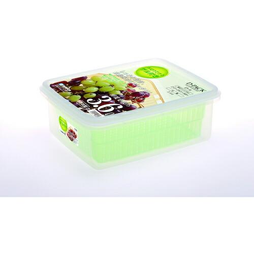 SANKO pla 0 食品保存容器 ザル付きDパック D-9 G グリーン 213×263×98 ...