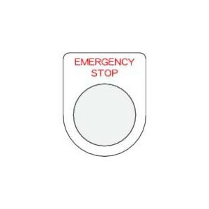 IM 押ボタン/セレクトスイッチ(メガネ銘板) EMERGENCY STOP 赤 φ22.5 40×...