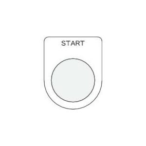 IM 押ボタン/セレクトスイッチ(メガネ銘板) START 黒 φ25.5 45×35×2mm ( ...
