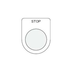 IM 押ボタン/セレクトスイッチ(メガネ銘板) STOP 黒 φ25.5 45×35×2mm ( P...