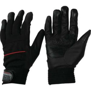 おたふく 合皮手袋 ピーユー・キングプラス ブラック×レッド M ( K-37-BK/RE-M ) おたふく手袋(株)｜orangetool