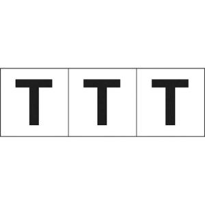 TRUSCO アルファベットステッカー 50×50 「T」 白地/黒文字 3枚入 ( TSN-50-T ) トラスコ中山(株)｜orangetool