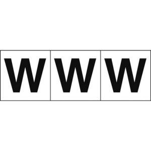TRUSCO アルファベットステッカー 50×50 「W」 白地/黒文字 3枚入 ( TSN-50-W ) トラスコ中山(株)｜orangetool