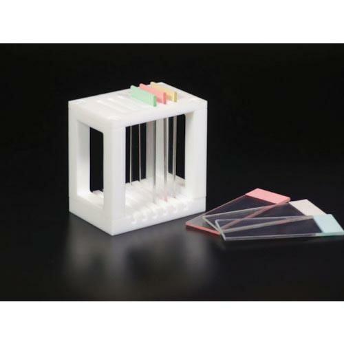 フロンケミカル チューブ継手(フッ素樹脂) PTFE スライドグラス用染色バット掛 73×50×75...
