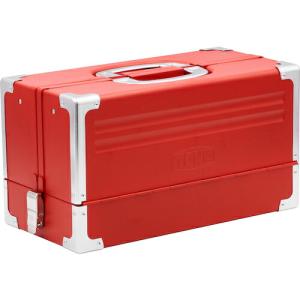 TONE ツールケース レッド 両開きケースタイプ 天面フラットV形3段式両開きケース 中皿付き ( BX331X ) TONE(株)｜orangetool