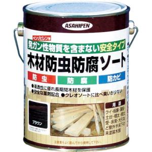 アサヒペン 木材防虫防腐ソート1L ブラウン ( 530905 ) (株)アサヒペン｜orangetool