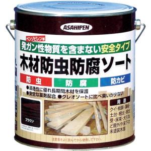 アサヒペン 木材防虫防腐ソート2.5L ブラウン ( 530912 ) (株)アサヒペン｜orangetool