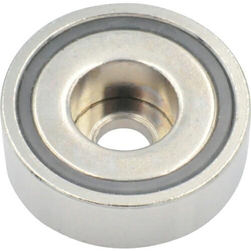 MAGNA ネオジ磁石プレートキャッチ(丸形・キャップ付・段穴タイプ) (3個入) ( 1-NCC2...