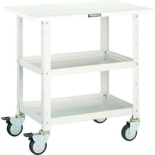 TRUSCO ツールワゴン バーディワゴン 750X500 天板付 ウレタン車輪 ホワイト ( BD...
