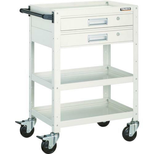 TRUSCO ツールワゴン バーディワゴン 750X500 引出付 ホワイト ( BDW-973V2...