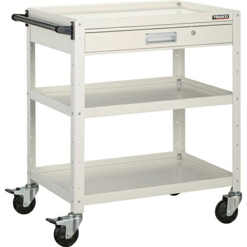 TRUSCO ツールワゴン バーディワゴン 750X500 引出付 ホワイト ( BDW-973V-...