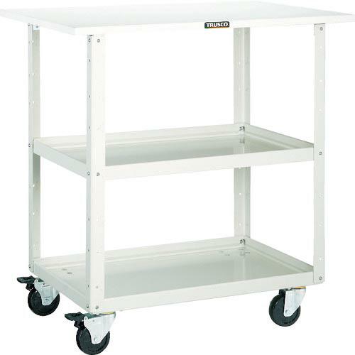 TRUSCO ツールワゴン イーグルワゴン 750×500×H900 天板付 4輪自在 ホワイト (...