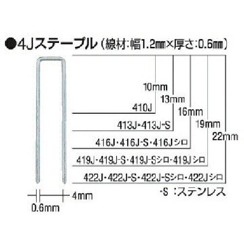 MAX タッカ用ステープル(白) 肩幅4mm 長さ16mm 5000本入り ( 416J-WHITE...