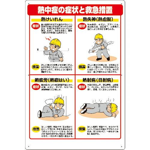 ユニット 【2025年メーカー今季完売】 熱中症対策標識 症状と救急措置 ( HO-502 ) ユニ...
